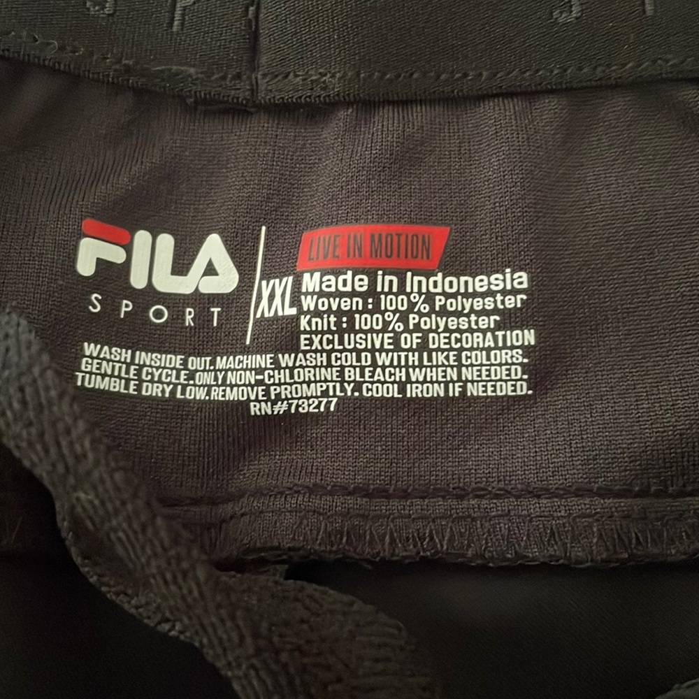 XXL Black Fila Sport 100% polyester warm-ups